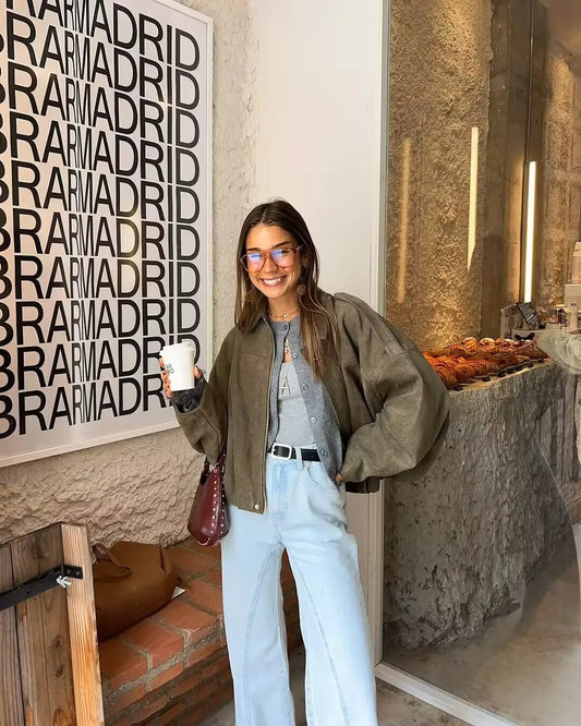 Women’s Loose Bat Sleeve Jacket – Effortless Elegance in Motion