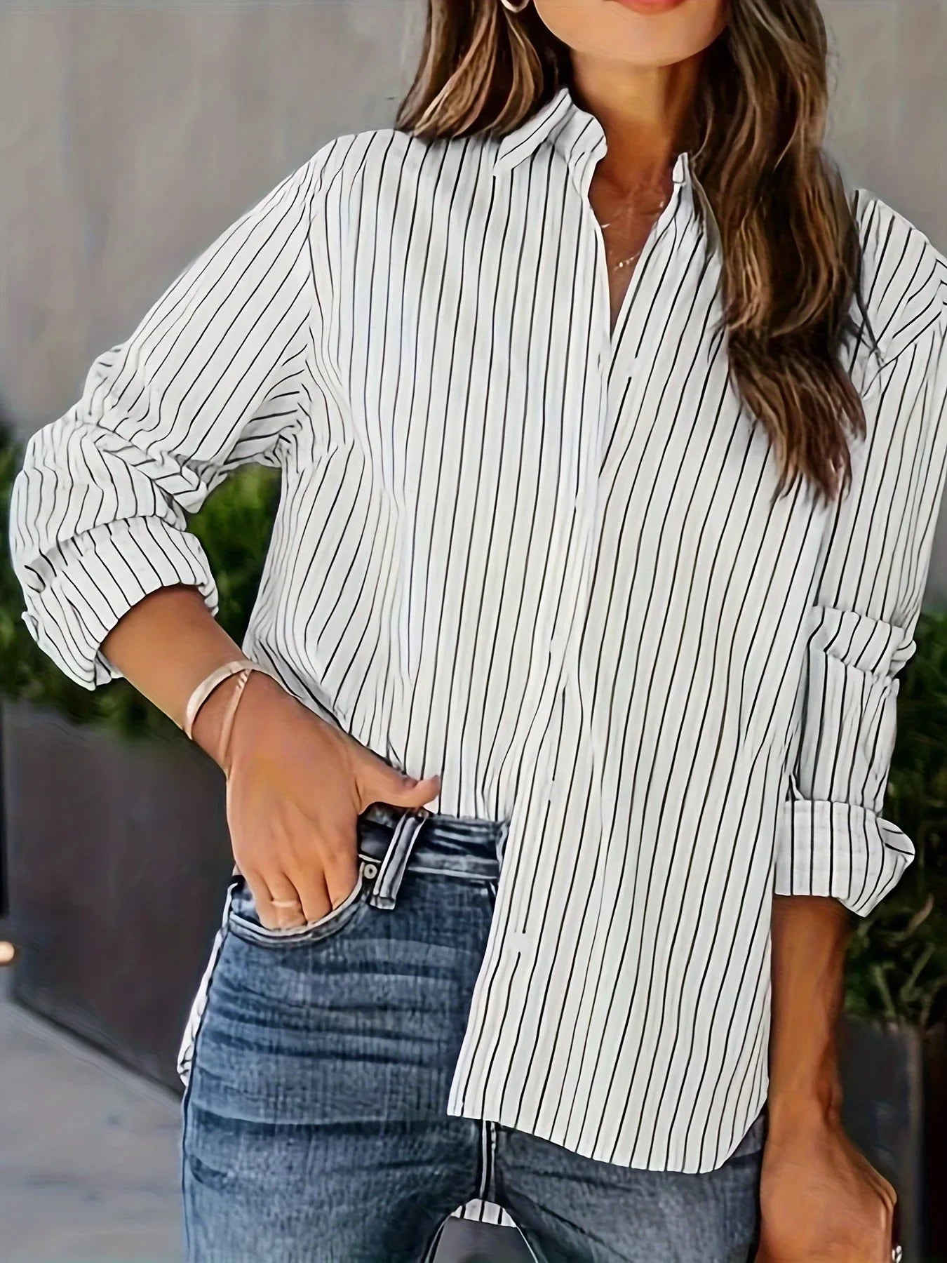 Women’s Striped Button-Up Shirt