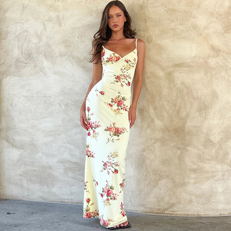 Floral Bodycon Maxi Dress