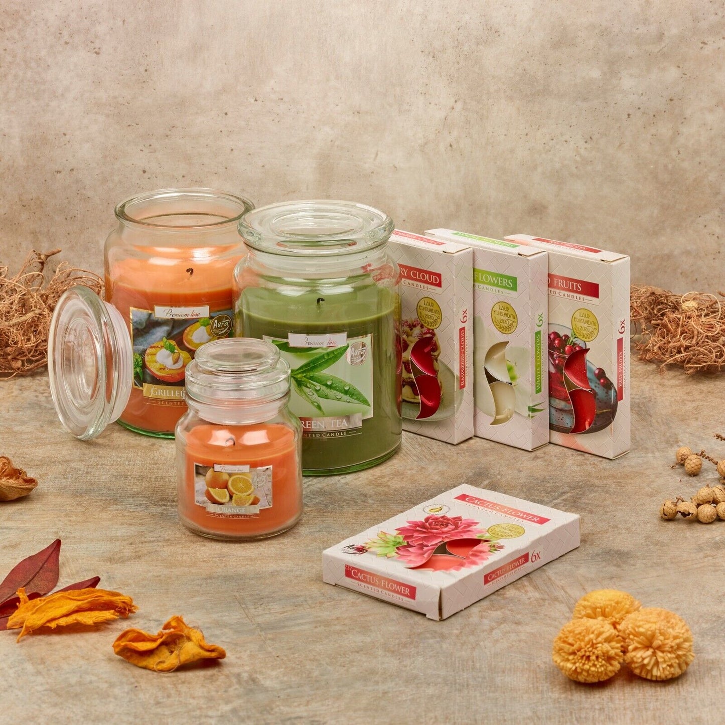 Glow Ensemble | 27-Piece Scented Candle & Tealight Gift Set with Large Glass Jar – A Fragranced Home Ritual