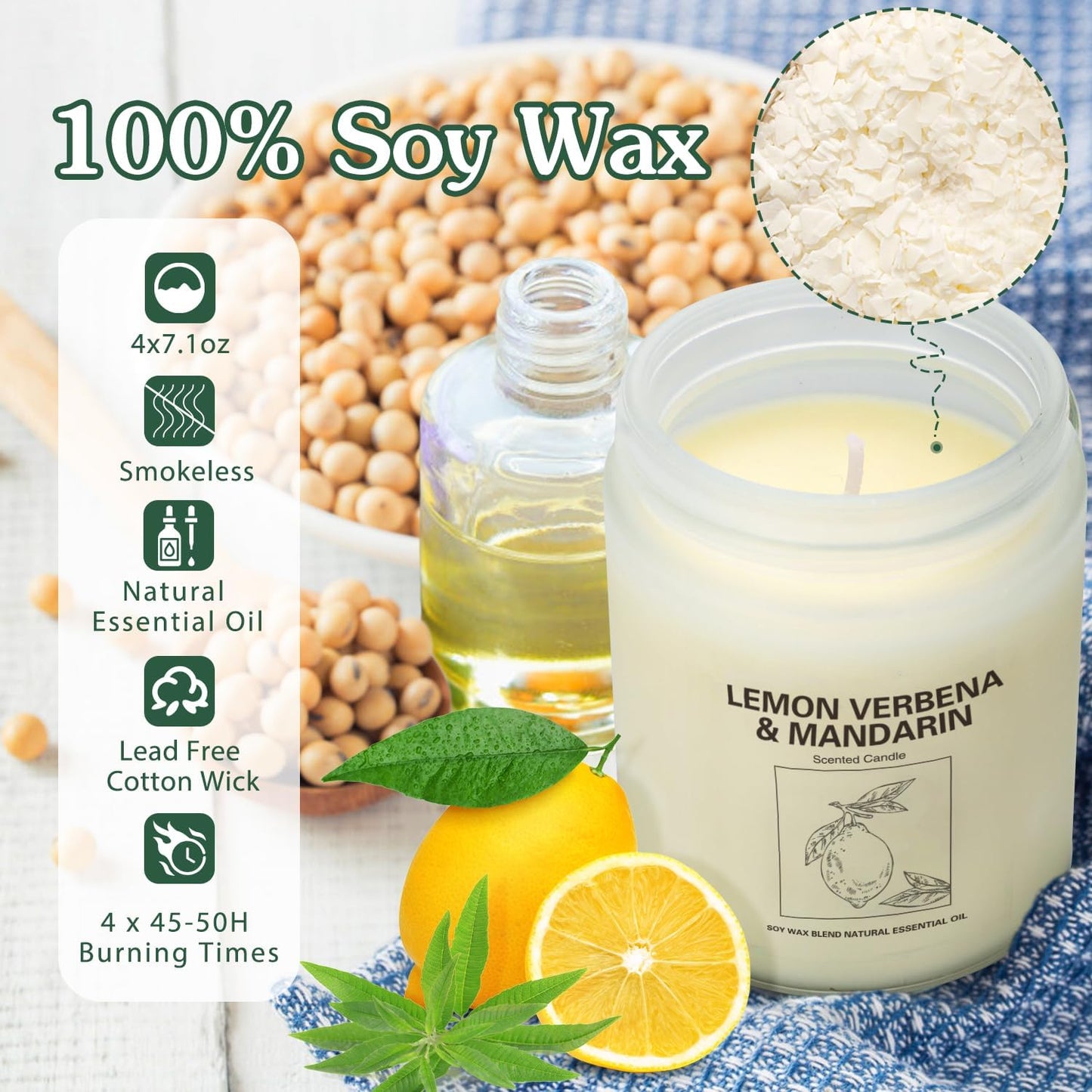 Amber Solace | 2-Pack 7.1oz Soy Wax Candles – Apple Cinnamon Scented, 120+ Hour Burn Time, Aromatherapy Gift Set for Women, Cozy Holiday Home Decor