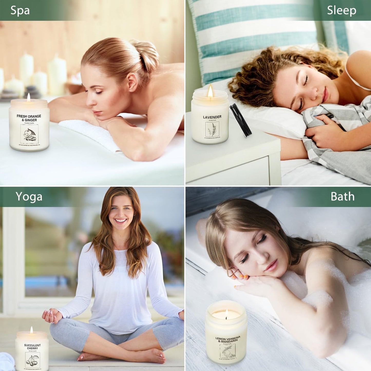Amber Solace | 2-Pack 7.1oz Soy Wax Candles – Apple Cinnamon Scented, 120+ Hour Burn Time, Aromatherapy Gift Set for Women, Cozy Holiday Home Decor