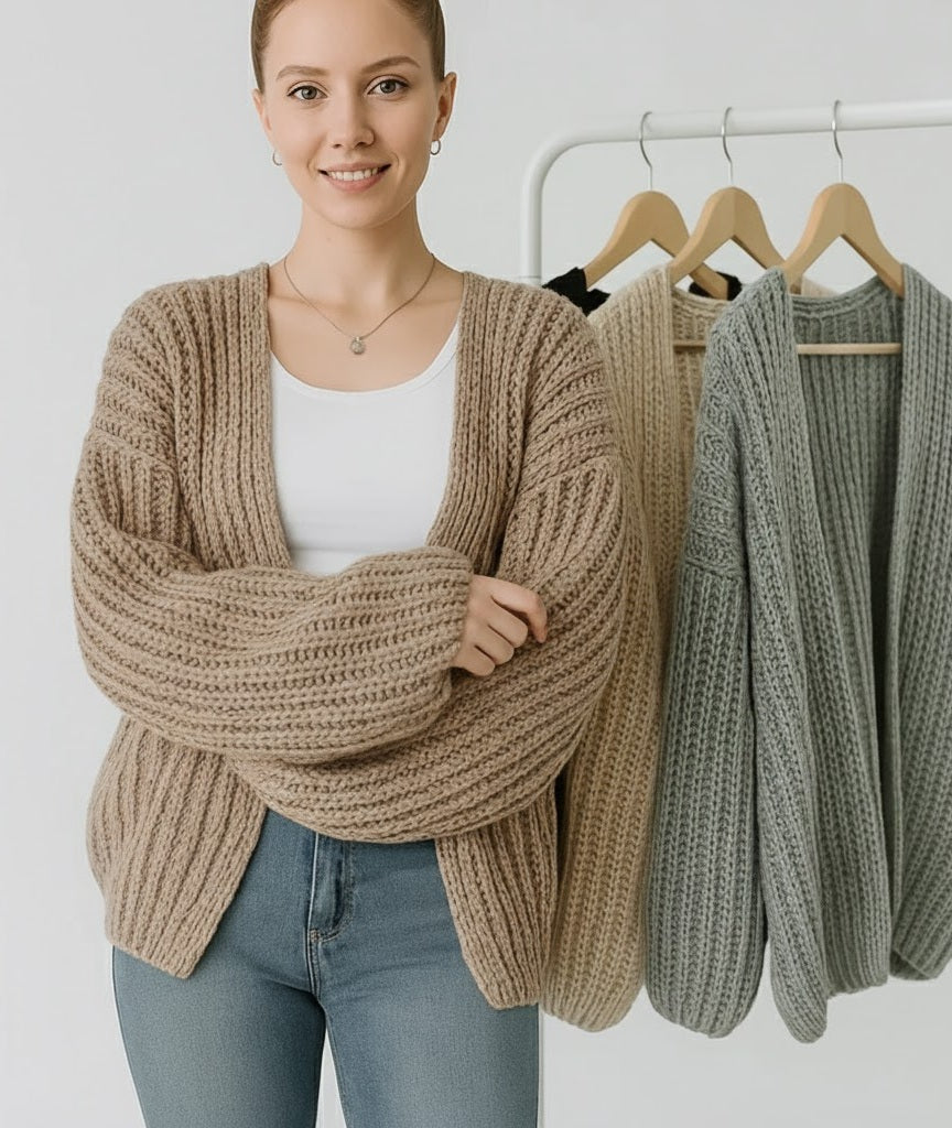 Vintage Harajuku Lantern Sleeve Women’s Cardigan Sweater – Korean Fall Streetwear, Chic Lazy Wind Y2K Style