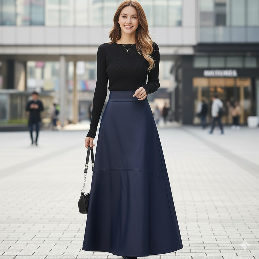 High-Waist Faux Leather Maxi Skirt