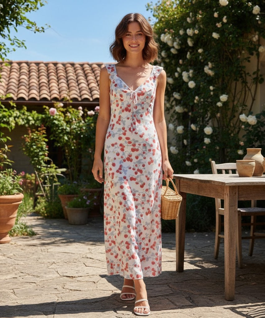Floral Plunge Maxi Dress