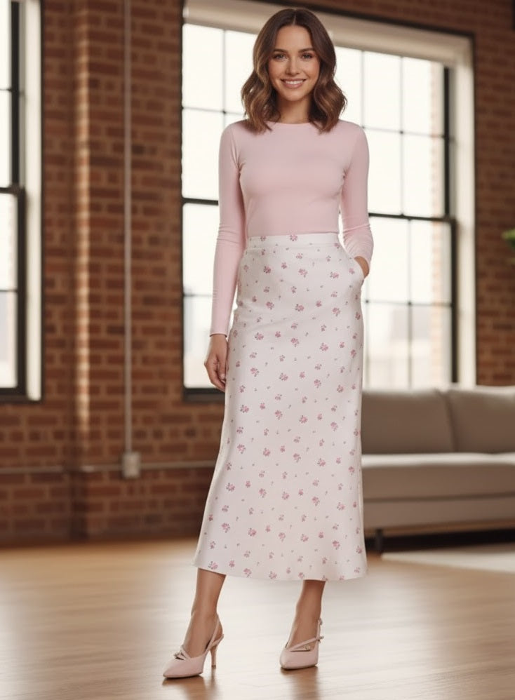 Printed Patchwork Maxi Skirt