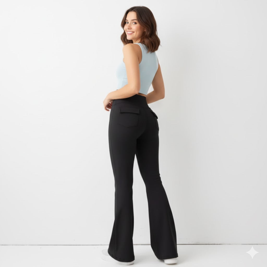 High-Waist Flared Yoga Leggings