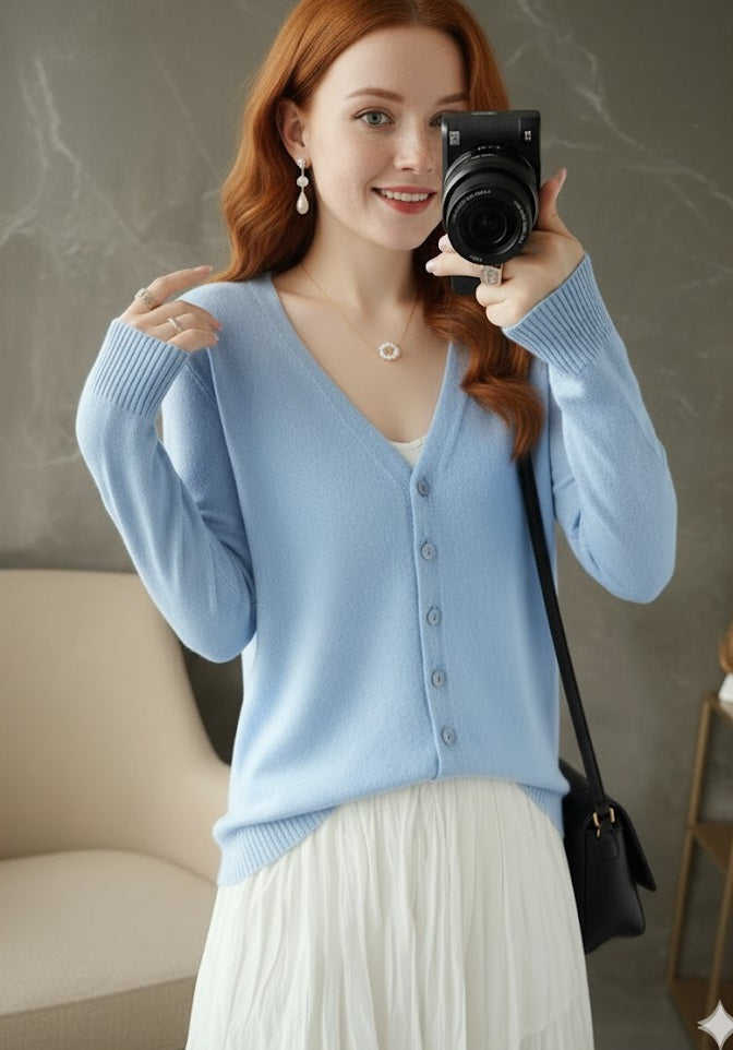V-Neck Women’s Loose Sweater
