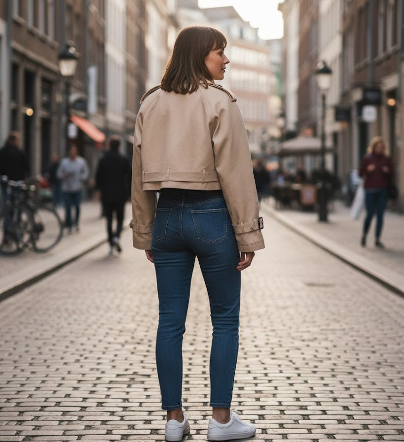 Cropped Belted Jacket