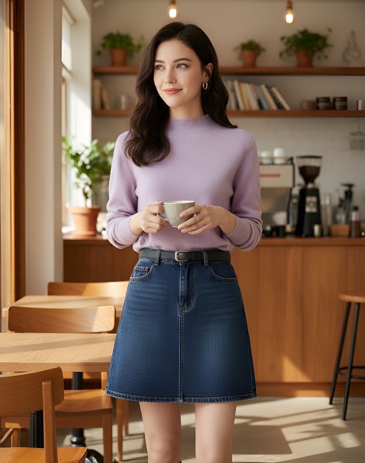 Merino Wool Half-High Collar Sweater