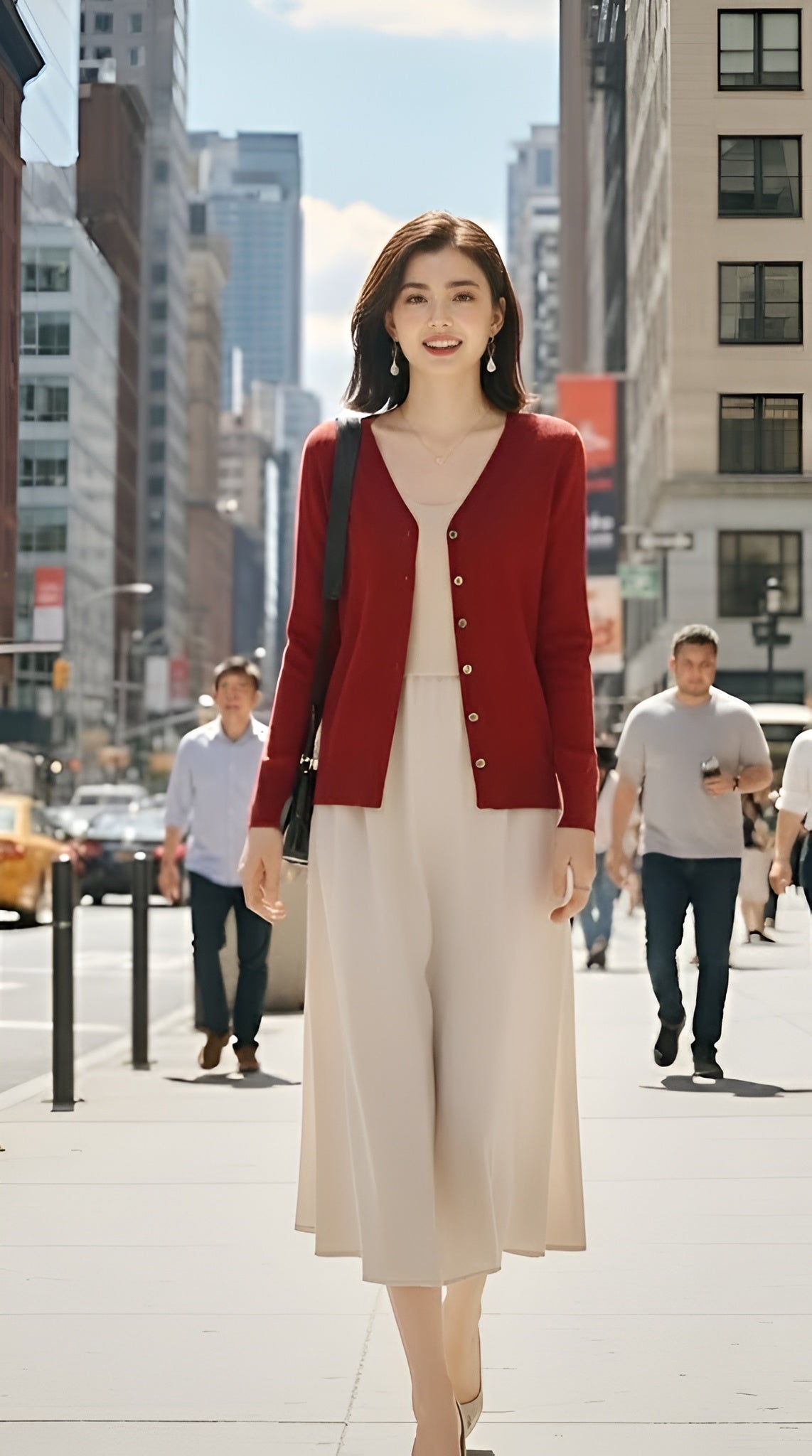 V-Neck Bouclé-Inspired Cardigan