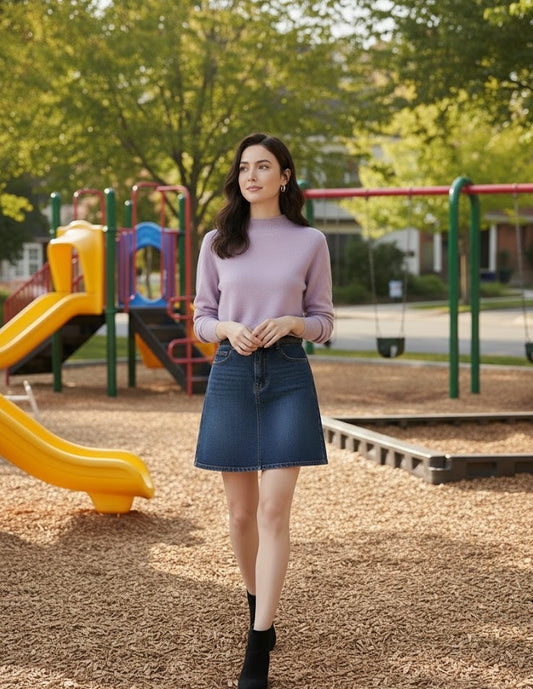 Merino Wool Half-High Collar Sweater