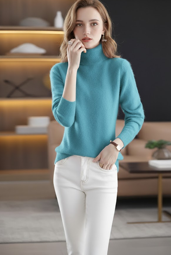 Mink Plush Turtleneck Sweater