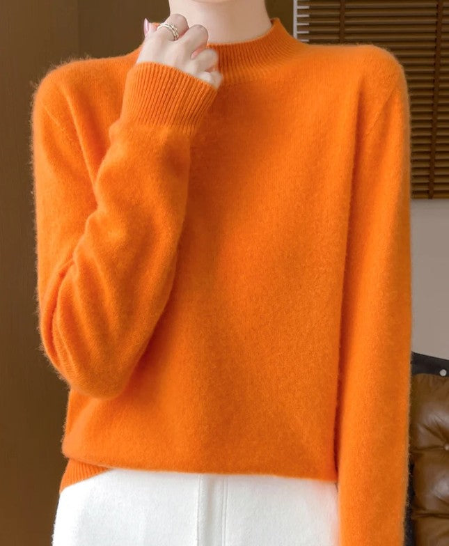 Pure Wool Mock-Neck Sweater