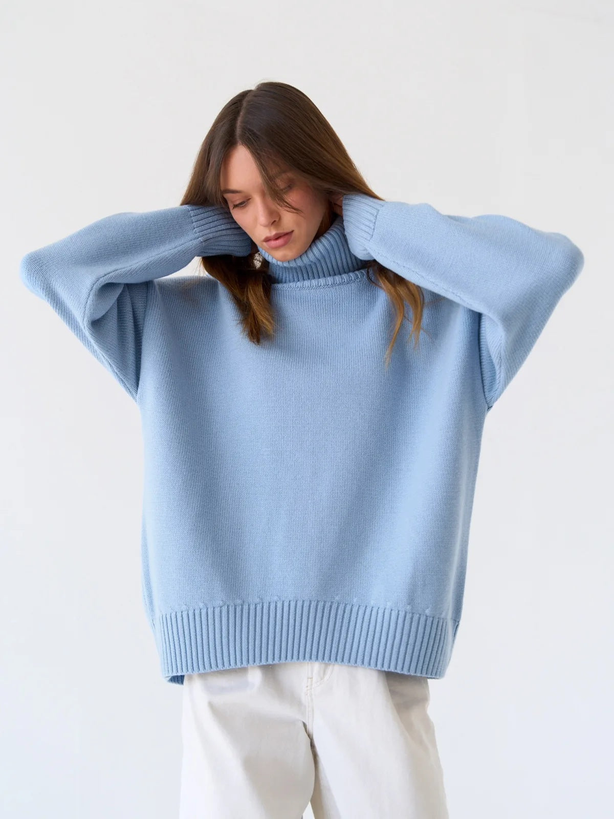 Oversized Turtleneck Knit Sweater
