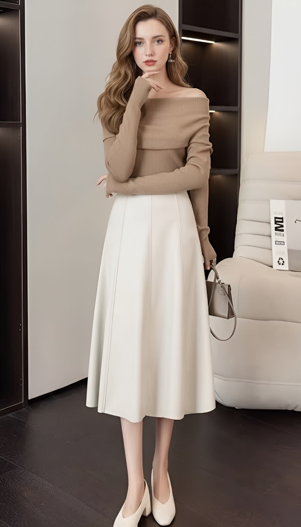 Faux Leather A-Line Skirt