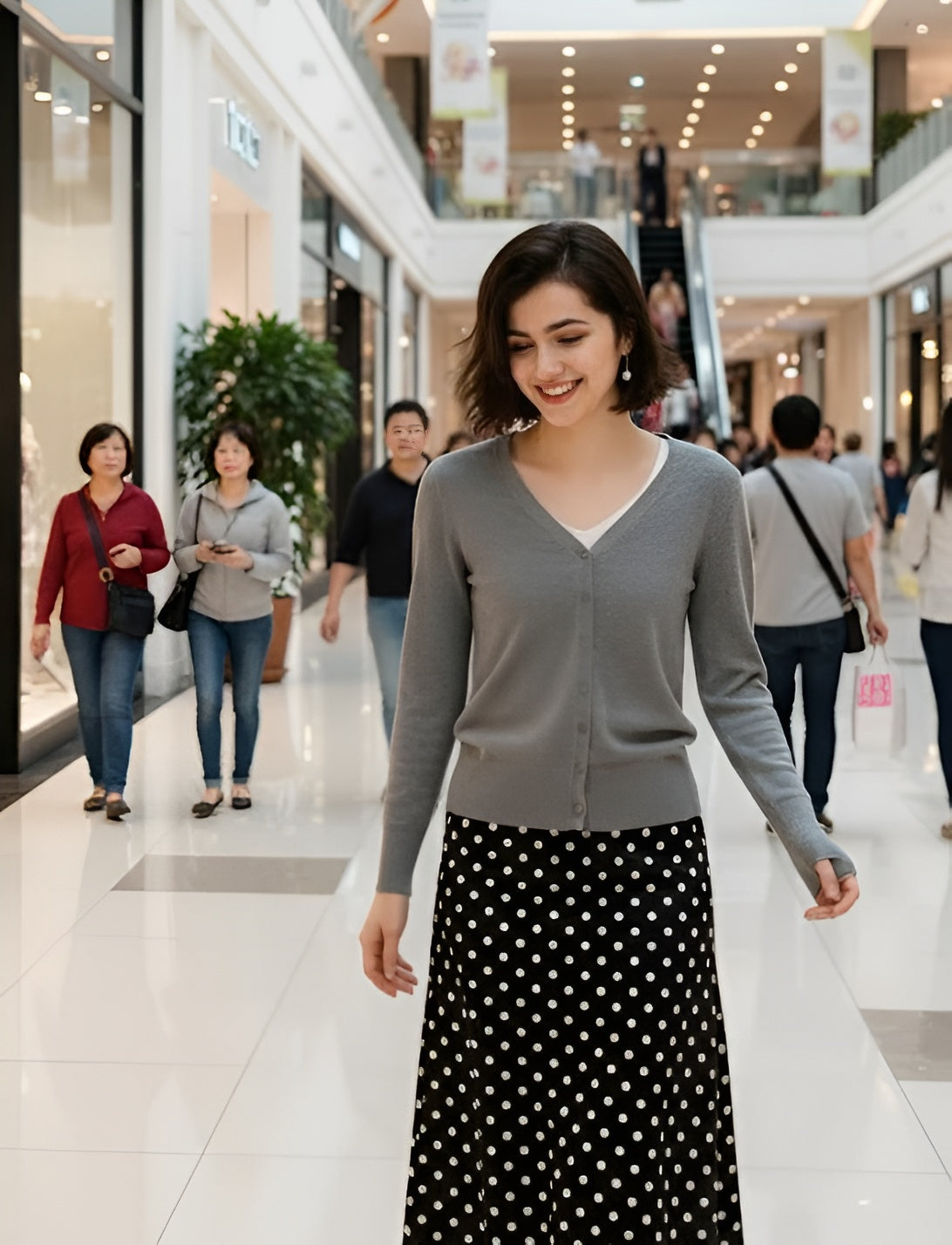 V-Neck Button-Up Knit Cardigan