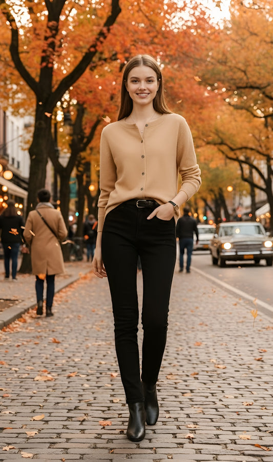 Round-Neck Knitwear Cardigan