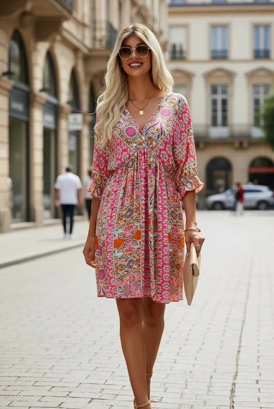 Women’s Floral V-Neck Mini Dress