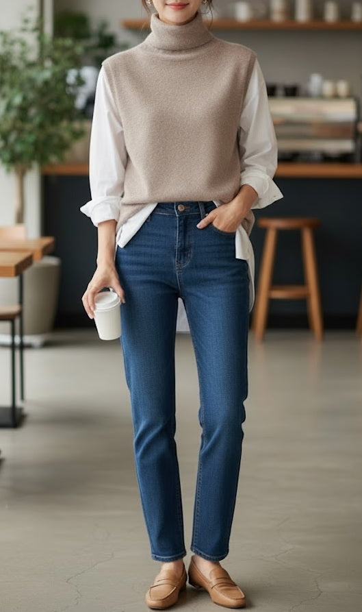 Merino Turtleneck Sweater Vest