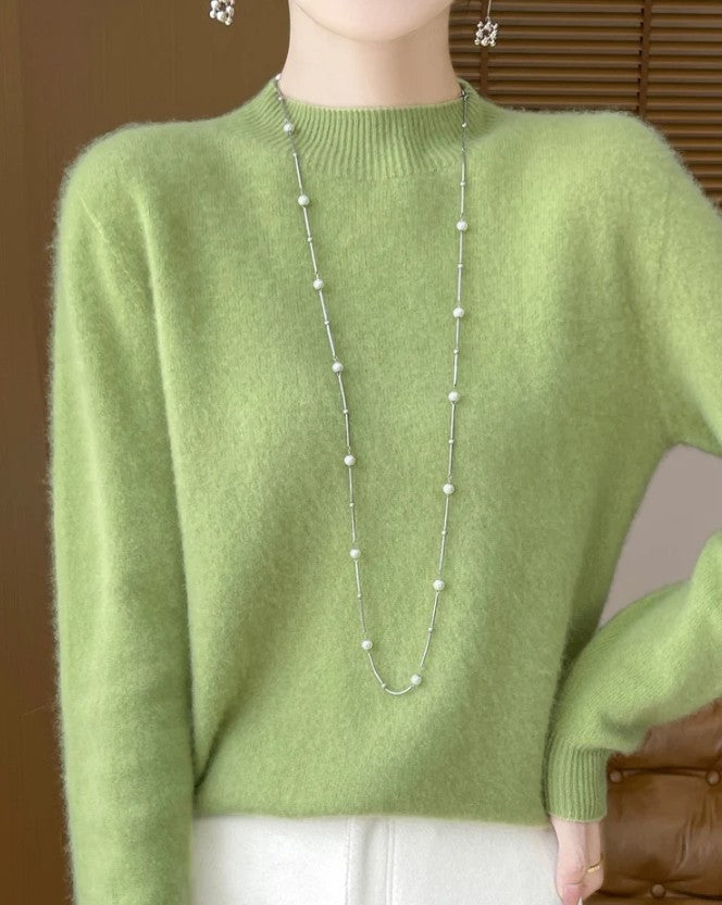 Pure Wool Mock-Neck Sweater