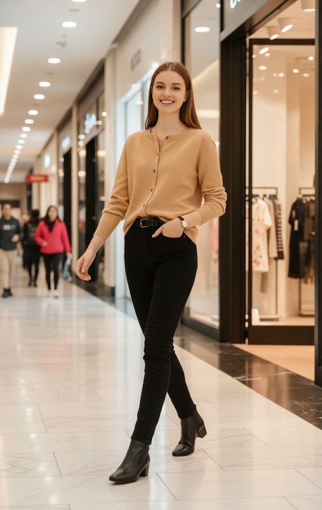 Round-Neck Knitwear Cardigan