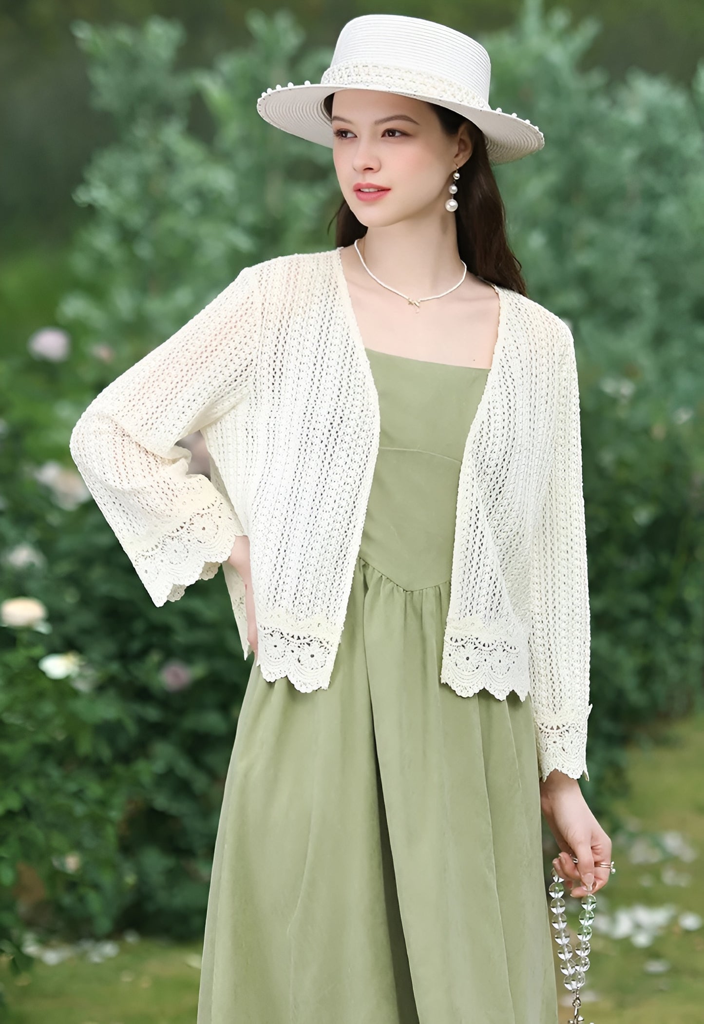 French Hollow-Out Cardigan