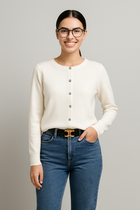 Elegant Worsted Knit Cardigan – Timeless Simplicity Meets Premium Comfort