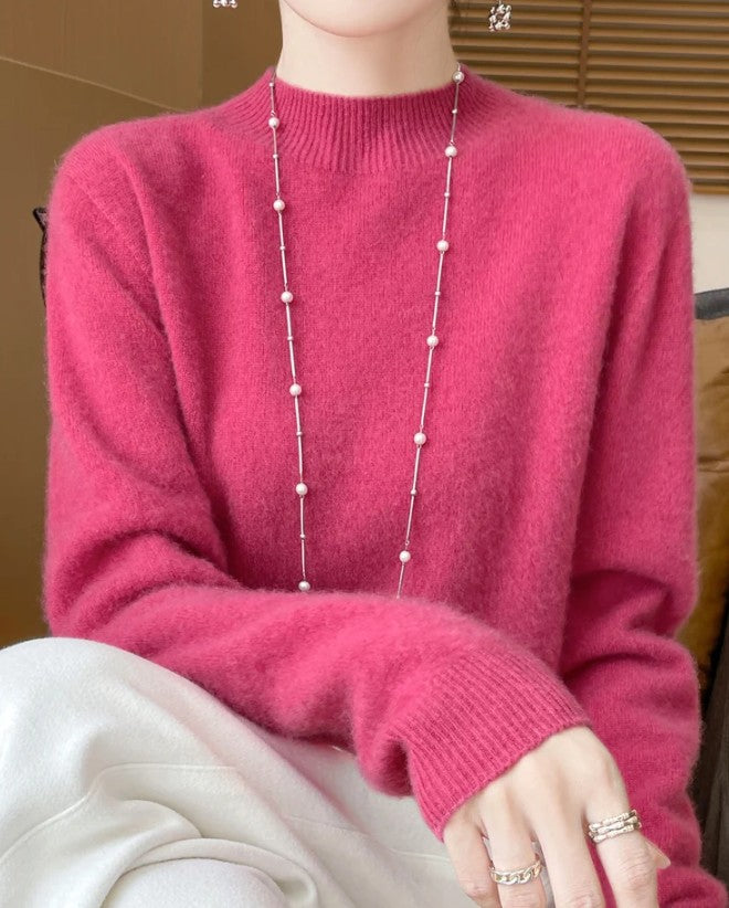 Pure Wool Mock-Neck Sweater
