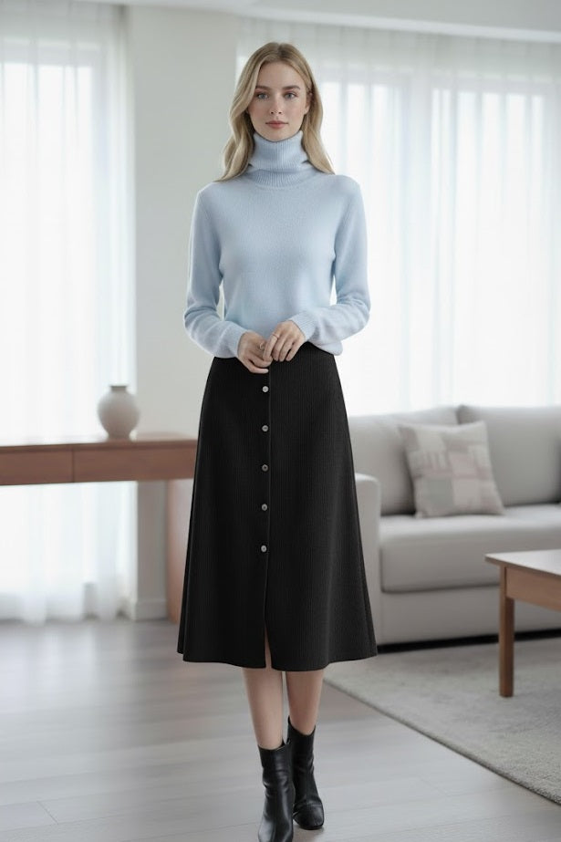High-Waist Corduroy Maxi Skirt