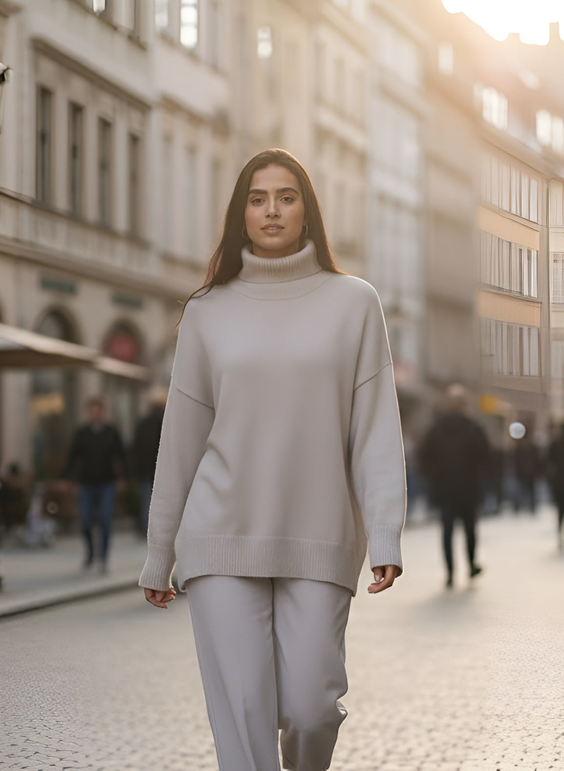 Oversized Turtleneck Knit Sweater