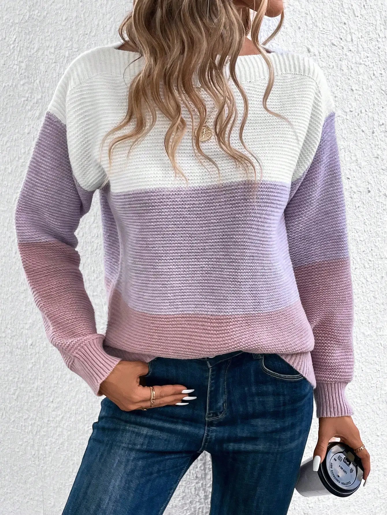 Tricolors  Patchwork Knit Sweater
