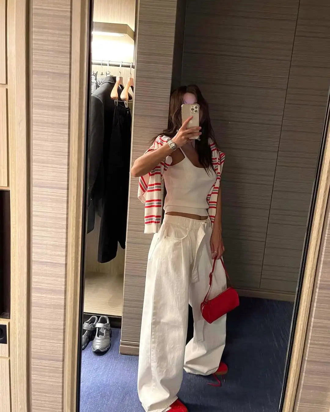 Chic Spring Classic Striped Round Neck Button-Up Knitted Open Cardigan