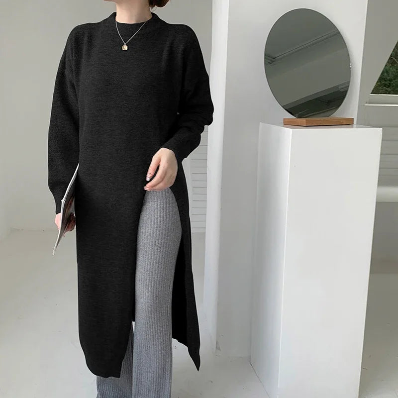Women’s Chic Knitted Split Dress