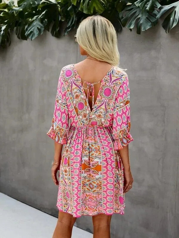 Women’s Floral V-Neck Mini Dress