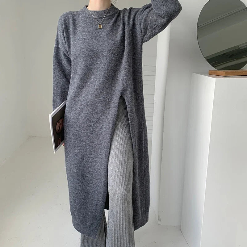 Women’s Chic Knitted Split Dress