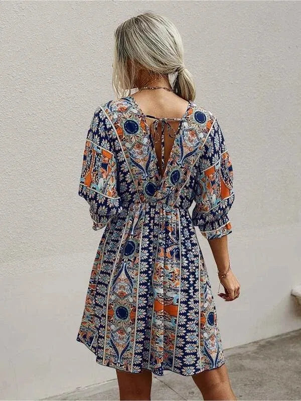 Women’s Floral V-Neck Mini Dress