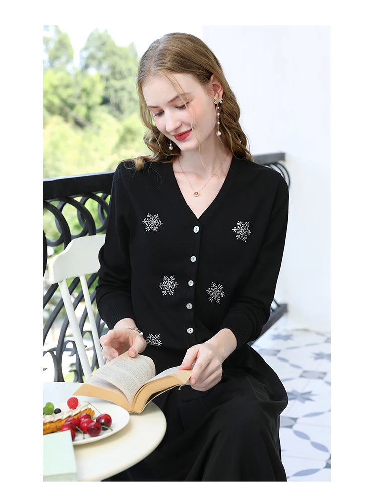French Snowflake Diamond Cardigan
