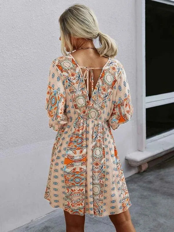 Women’s Floral V-Neck Mini Dress