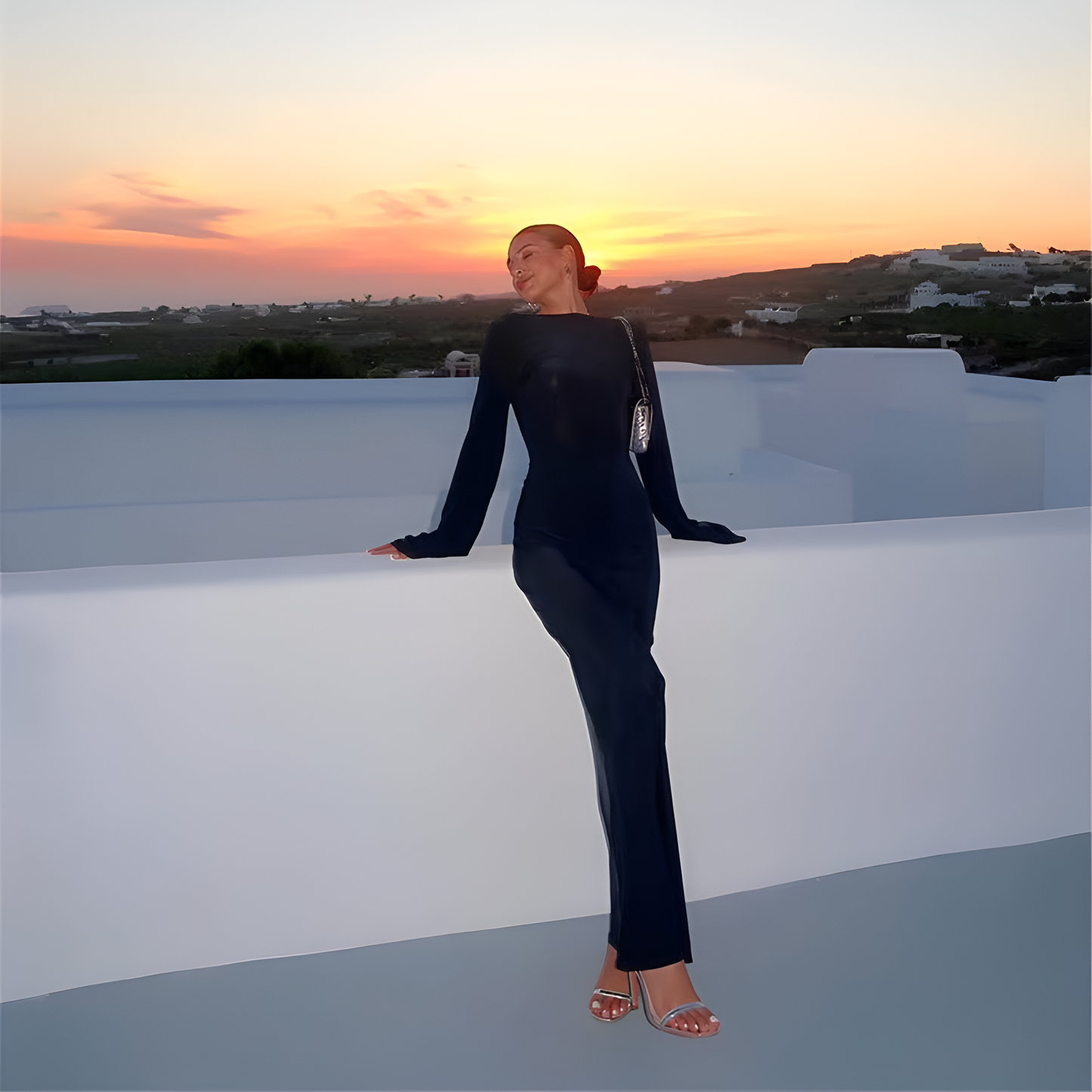 Sheer Wrapped Maxi Dress