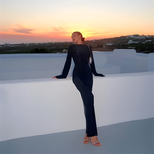 Sheer Wrapped Maxi Dress