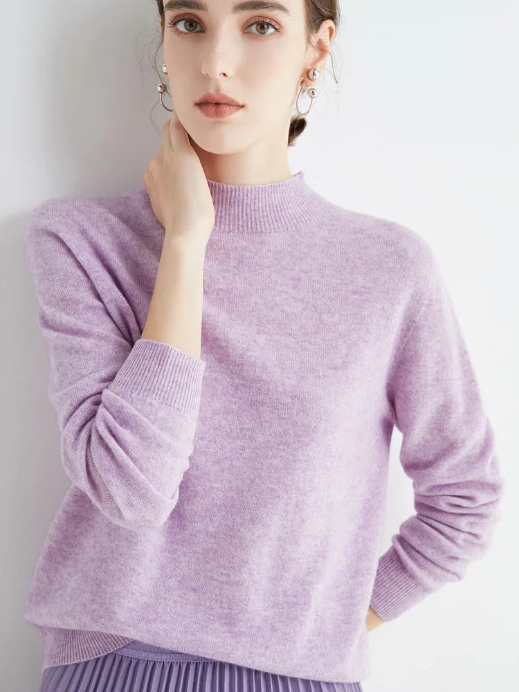 Merino Wool Half-High Collar Sweater