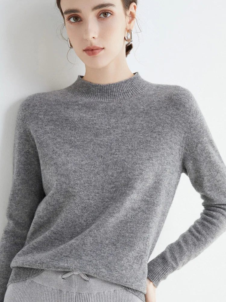 Merino Wool Half-High Collar Sweater