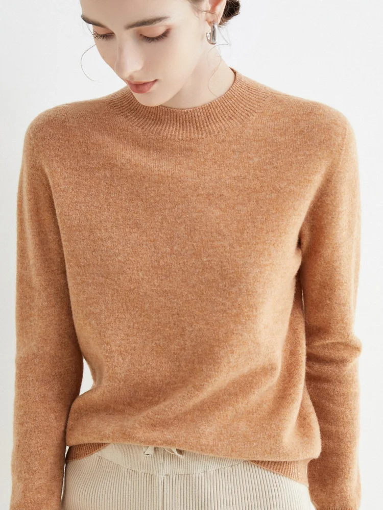 Merino Wool Half-High Collar Sweater