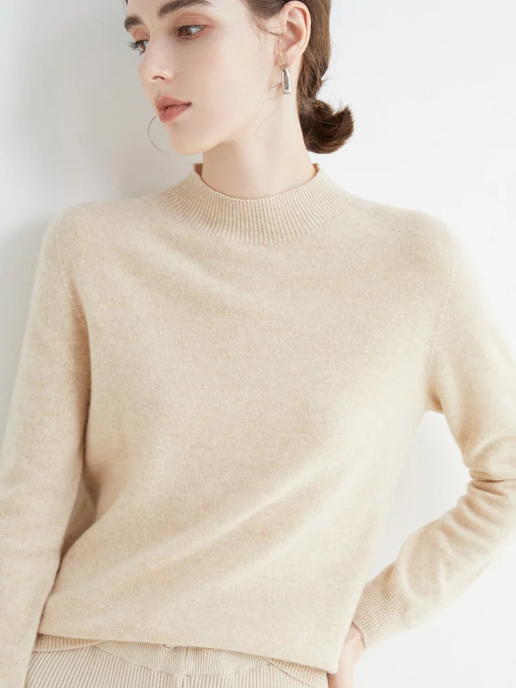 Merino Wool Half-High Collar Sweater