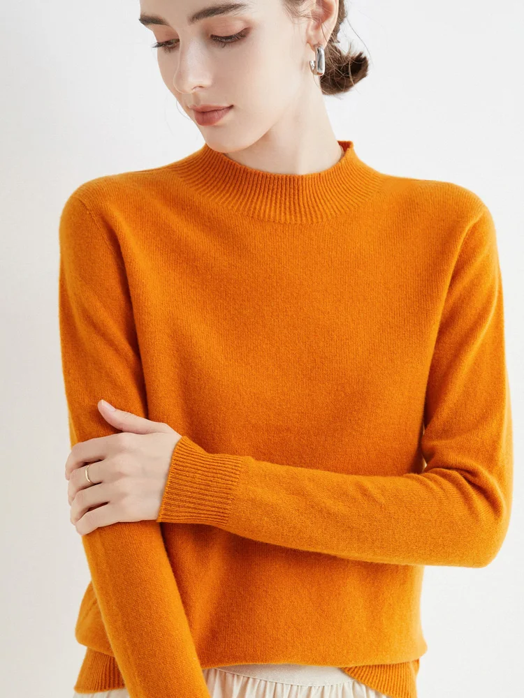 Merino Wool Half-High Collar Sweater