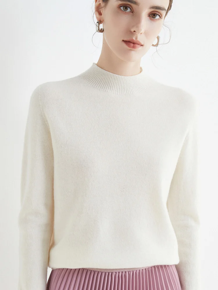 Merino Wool Half-High Collar Sweater
