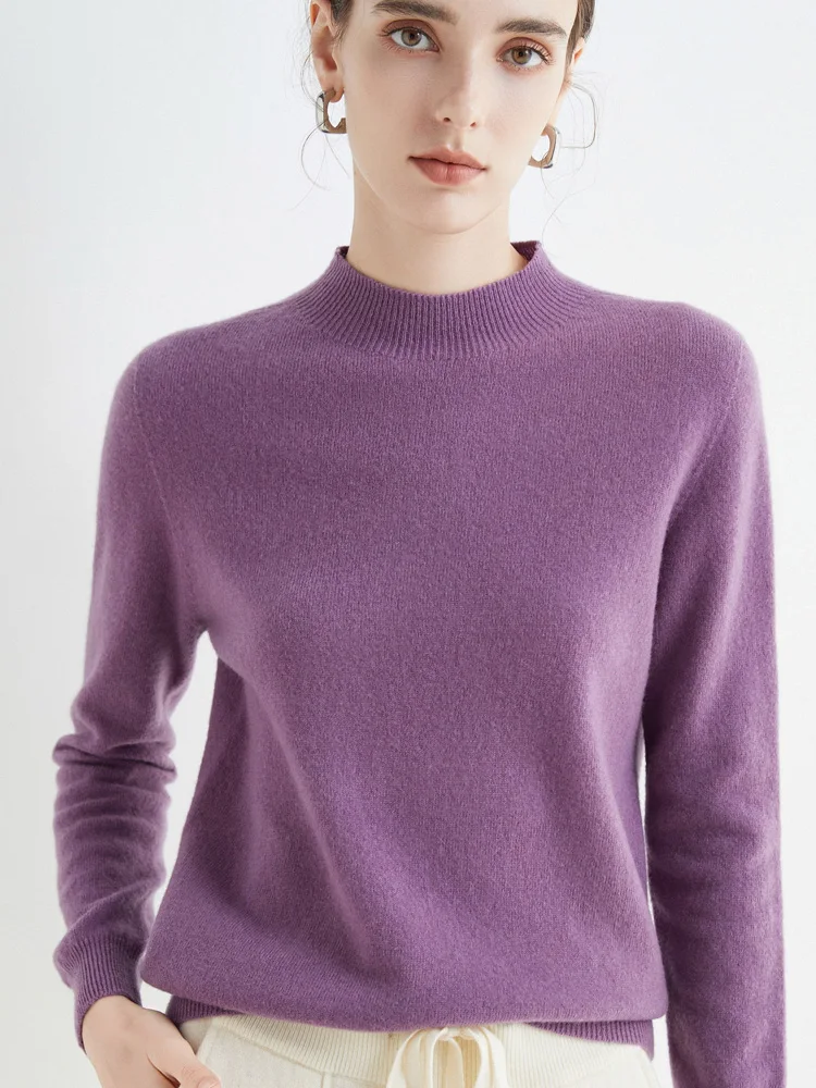 Merino Wool Half-High Collar Sweater