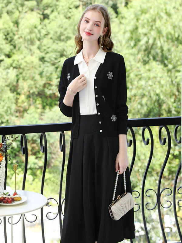 French Snowflake Diamond Cardigan