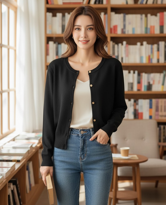O-Neck Knit Cardigan